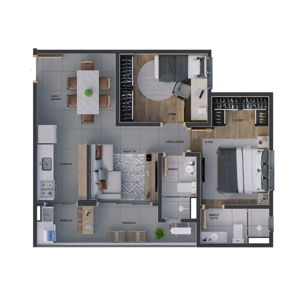 Segunda vista da planta compacta