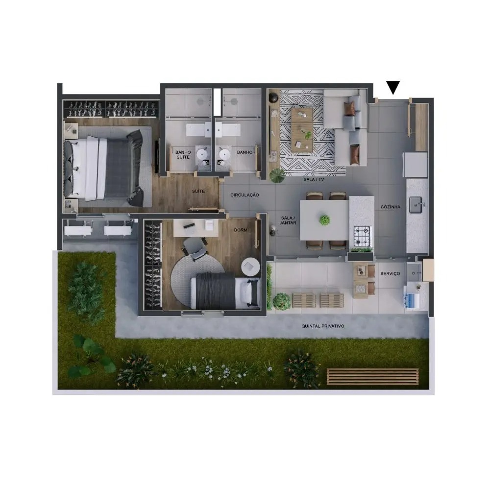 Planta com quintal Horizon Tower