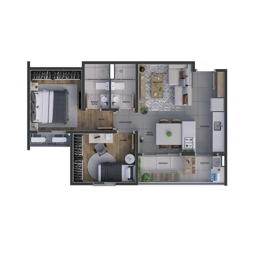 Planta com varanda Horizon Tower